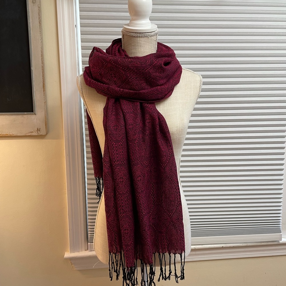 Pink & black scarf